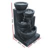 4 Tier Solar Powered Water Fountain with Light – Blue