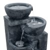 4 Tier Solar Powered Water Fountain with Light – Blue