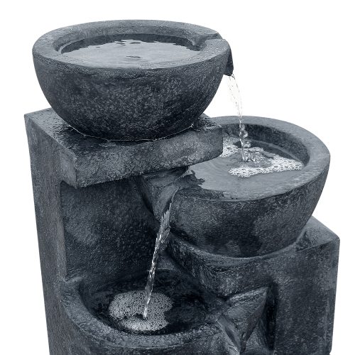 4 Tier Solar Powered Water Fountain with Light – Blue