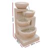 4 Tier Solar Powered Water Fountain with Light – Sand Beige