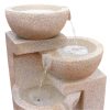 4 Tier Solar Powered Water Fountain with Light – Sand Beige
