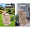 4 Tier Solar Powered Water Fountain with Light – Sand Beige