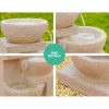 4 Tier Solar Powered Water Fountain with Light – Sand Beige