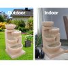 4 Tier Solar Powered Water Fountain with Light – Sand Beige