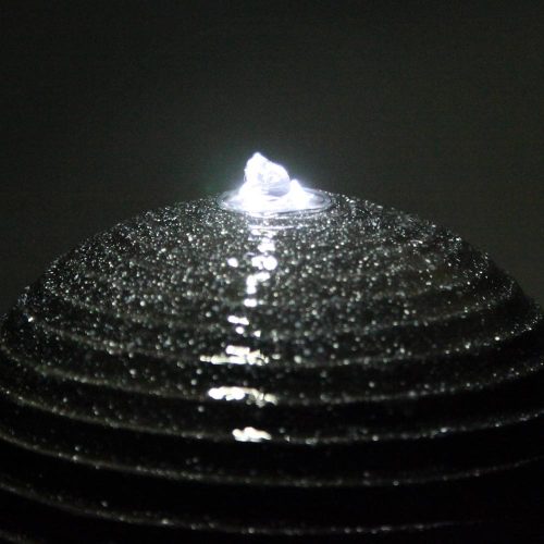 Solar Water Feature with LED Lights Black 85cm