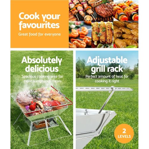 Fire Pit BBQ Grill with Carry Bag Portable