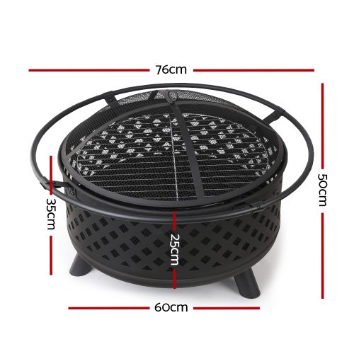 Fire Pit BBQ Grill Smoker Portable Outdoor Fireplace Patio Heater Pits