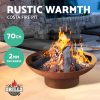 Fire Pit Charcoal Vintage Campfire Burner Rust Outdoor Steel Bowl – 70x70x23 cm