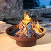 Fire Pit Charcoal Vintage Campfire Burner Rust Outdoor Steel Bowl – 70x70x23 cm