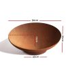 Fire Pit Charcoal Vintage Campfire Burner Rust Outdoor Steel Bowl – 80x80x26 cm