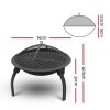 Fire Pit BBQ Charcoal Smoker Portable Outdoor Camping Pits Patio Fireplace – 76x76x42.5 cm