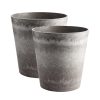 Round Resin Plant Flower Pot in Cement Pattern Planter Cachepot for Indoor Home Office