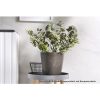 Round Resin Plant Flower Pot in Cement Pattern Planter Cachepot for Indoor Home Office