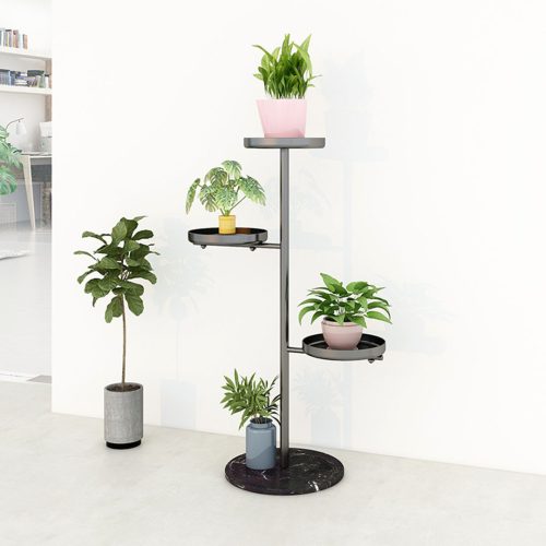 3 Tier Round Plant Stand Flowerpot Tray Display Living Room Balcony Metal Decorative Shelf