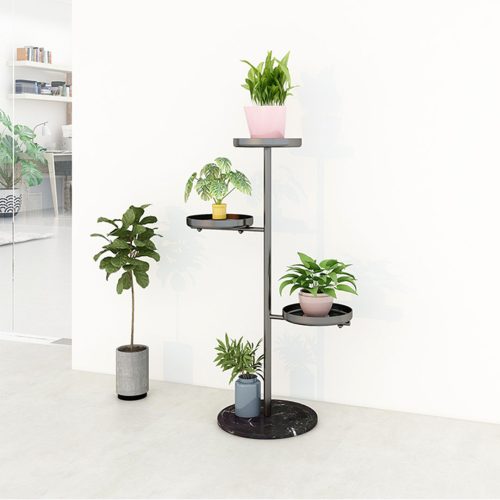 3 Tier Round Plant Stand Flowerpot Tray Display Living Room Balcony Metal Decorative Shelf