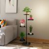 3 Tier Round Plant Stand Flowerpot Tray Display Living Room Balcony Metal Decorative Shelf