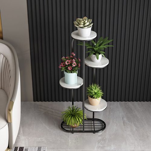 Round Metal Plant Rack Flowerpot Storage Display Stand Holder Home Garden Decor