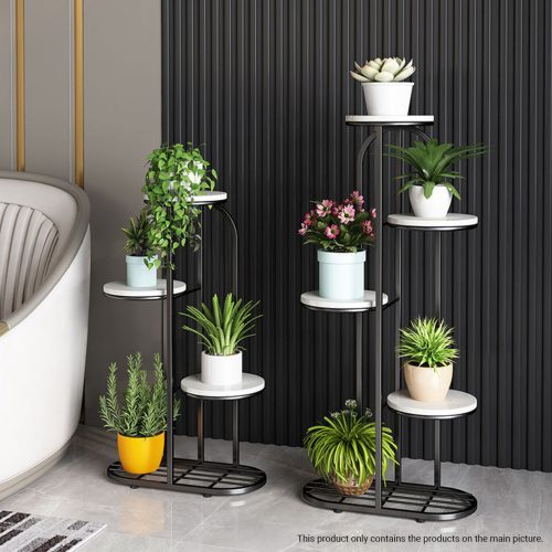 Round Metal Plant Rack Flowerpot Storage Display Stand Holder Home Garden Decor