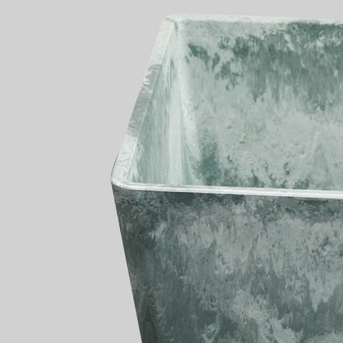 27cm Square Resin Plant Flower Pot in Cement Pattern Planter Cachepot for Indoor Home Office