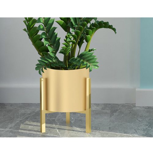 30CM Gold Metal Plant Stand with Flower Pot Holder Corner Shelving Rack Indoor Display