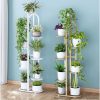 Round Metal Plant Rack Flowerpot Storage Display Stand Holder Home Garden Decor