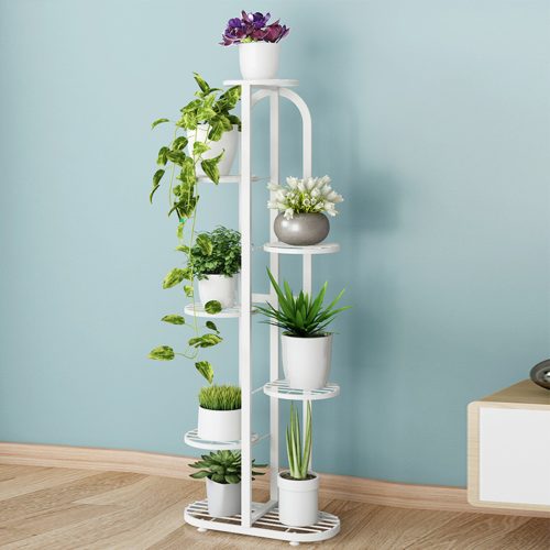 Round Metal Plant Rack Flowerpot Storage Display Stand Holder Home Garden Decor