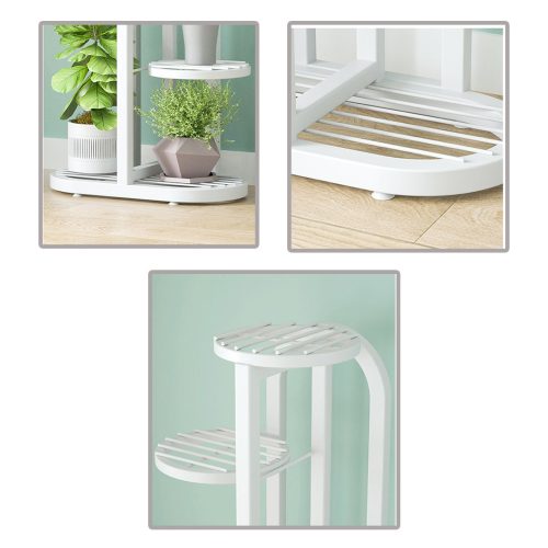 Round Metal Plant Rack Flowerpot Storage Display Stand Holder Home Garden Decor