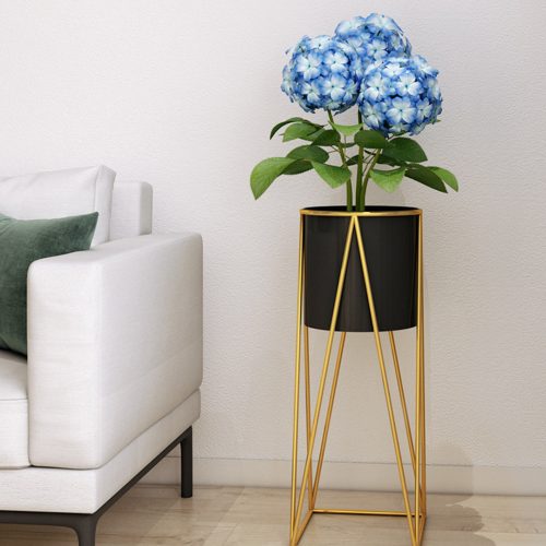 50cm Gold Metal Plant Stand with Flower Pot Holder Corner Shelving Rack Indoor Display