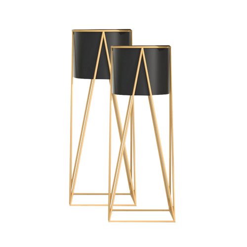 50cm Gold Metal Plant Stand with Flower Pot Holder Corner Shelving Rack Indoor Display