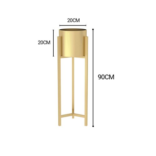30CM Gold Metal Plant Stand with Flower Pot Holder Corner Shelving Rack Indoor Display