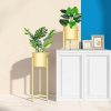 30CM Gold Metal Plant Stand with Flower Pot Holder Corner Shelving Rack Indoor Display