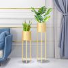 30CM Gold Metal Plant Stand with Flower Pot Holder Corner Shelving Rack Indoor Display