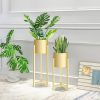 30CM Gold Metal Plant Stand with Flower Pot Holder Corner Shelving Rack Indoor Display