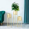 30CM Gold Metal Plant Stand with Flower Pot Holder Corner Shelving Rack Indoor Display