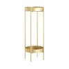 2 Layer 80cm Gold Metal Plant Stand Flower Pot Holder Corner Shelving Rack Indoor Display – 1