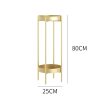 2 Layer 80cm Gold Metal Plant Stand Flower Pot Holder Corner Shelving Rack Indoor Display – 1