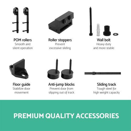 Sliding Barn Door Hardware Track Set Roller Kit Slide Office Bedroom – 1.83 M