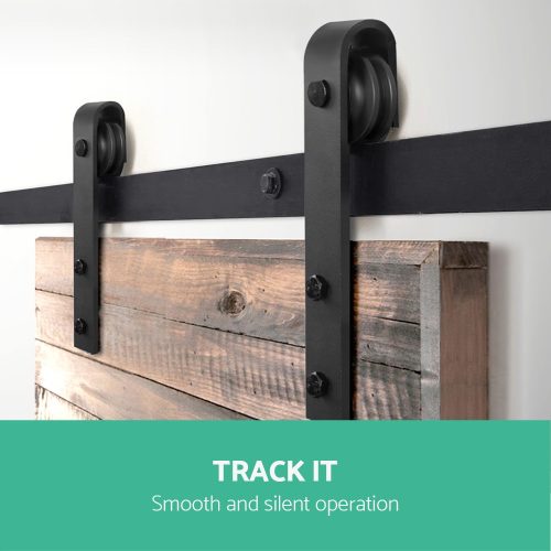 Sliding Barn Door Hardware Track Set Roller Kit Slide Office Bedroom – 1.83 M