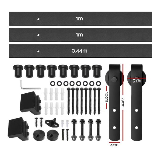 Sliding Barn Door Hardware Track Set Roller Kit Slide Office Bedroom – 2.44 M