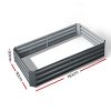Green Fingers Galvanised Steel Garden Bed – Aliminium Grey – 150x90x30 cm