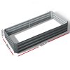 Green Fingers Galvanised Steel Garden Bed – Aliminium Grey – 180x90x30 cm