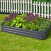 Green Fingers Galvanised Steel Garden Bed – Aliminium Grey – 180x90x30 cm