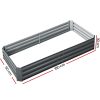 Green Fingers Galvanised Steel Garden Bed – Aliminium Grey – 180x90x30 cm