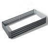 Green Fingers Galvanised Steel Garden Bed – Aliminium Grey – 210x90x30 cm