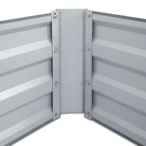 Green Fingers Galvanised Steel Garden Bed – Aliminium Grey – 210x90x30 cm