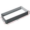 Green Fingers Galvanised Steel Garden Bed – Aliminium Grey – 210x90x30 cm