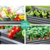 Green Fingers Galvanised Steel Garden Bed – Aliminium Grey – 210x90x30 cm