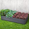 Green Fingers Galvanised Steel Garden Bed – Aliminium Grey – 210x90x30 cm