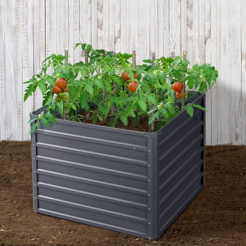 Garden Bed 2PCS Galvanised Steel Raised Planter – 100x100x77 cm