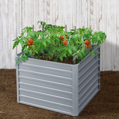 Garden Bed 2PCS Galvanised Steel Raised Planter – 100x100x77 cm